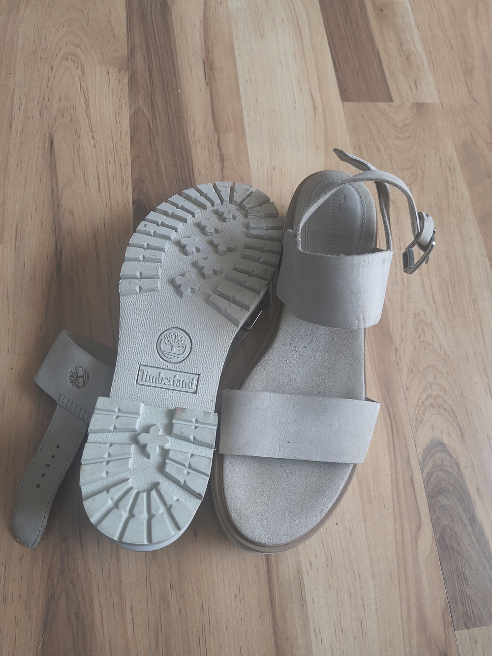 Timberland Women's Light Tan Suede Strap Sandals